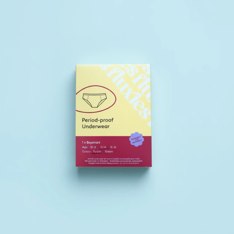 majkti menstruacyjne dla nastolatek Fluxies Teen Boyshort pudełko