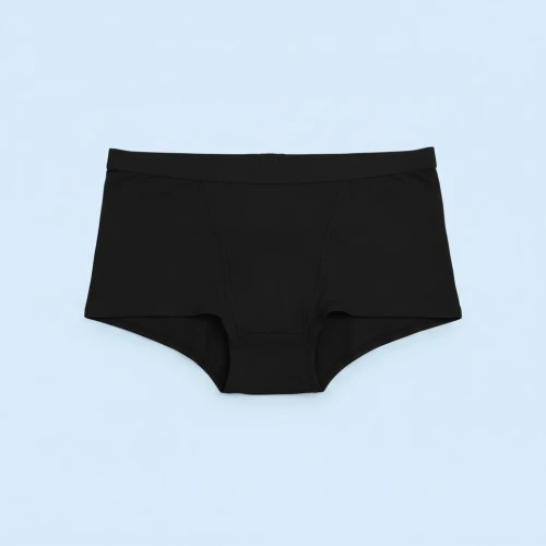 majtki menstruacyjne dla nastolatek Fluxies Teen Boxer czarne, widok z przodu